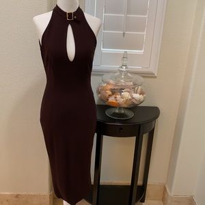 Dolce & Gabbana Dark Burgundy Halter Dress